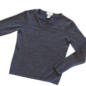 Brooks Brothers Women’s Merino Wool V-Neck Sweater Dark Gray Size Small